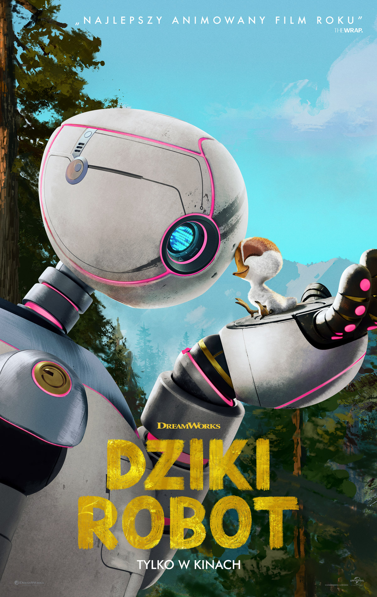 okładka płyty dvd, humanoidalny robot ma na dłoni dziewczynkę