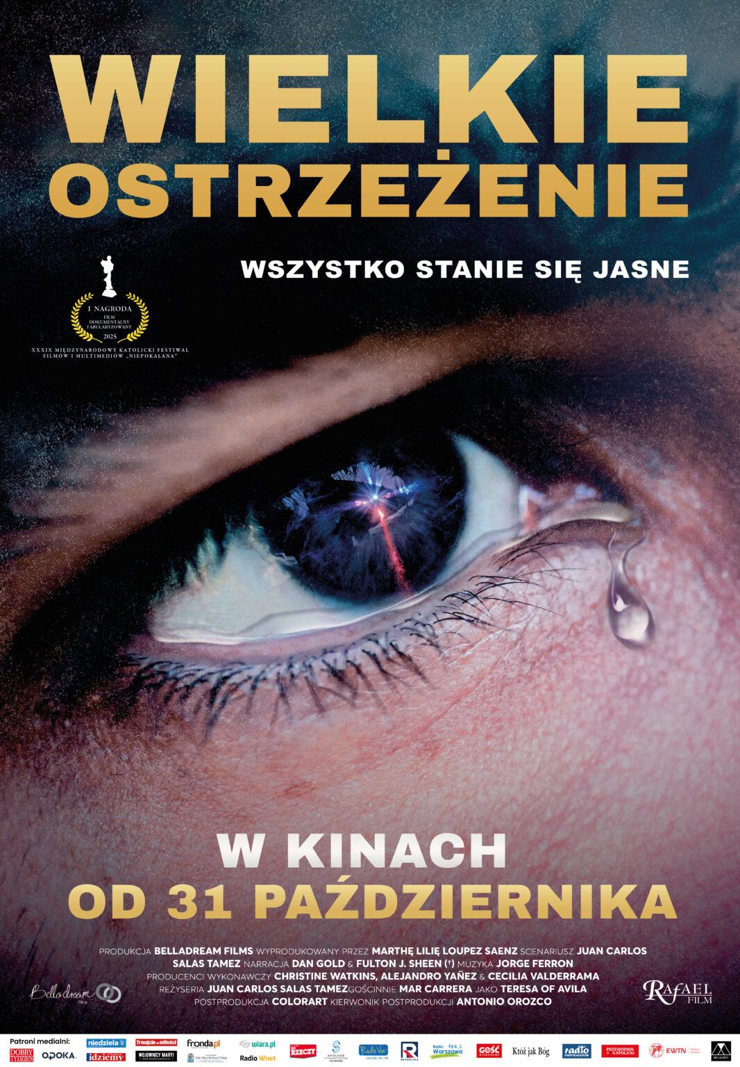 okładka płyty dvd, oko, w źrenicy odbija się krzyż, a z kącika płynie łza
