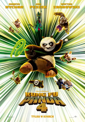 okładka płyty dvd, rysunkowa panda wyskakuje w przód