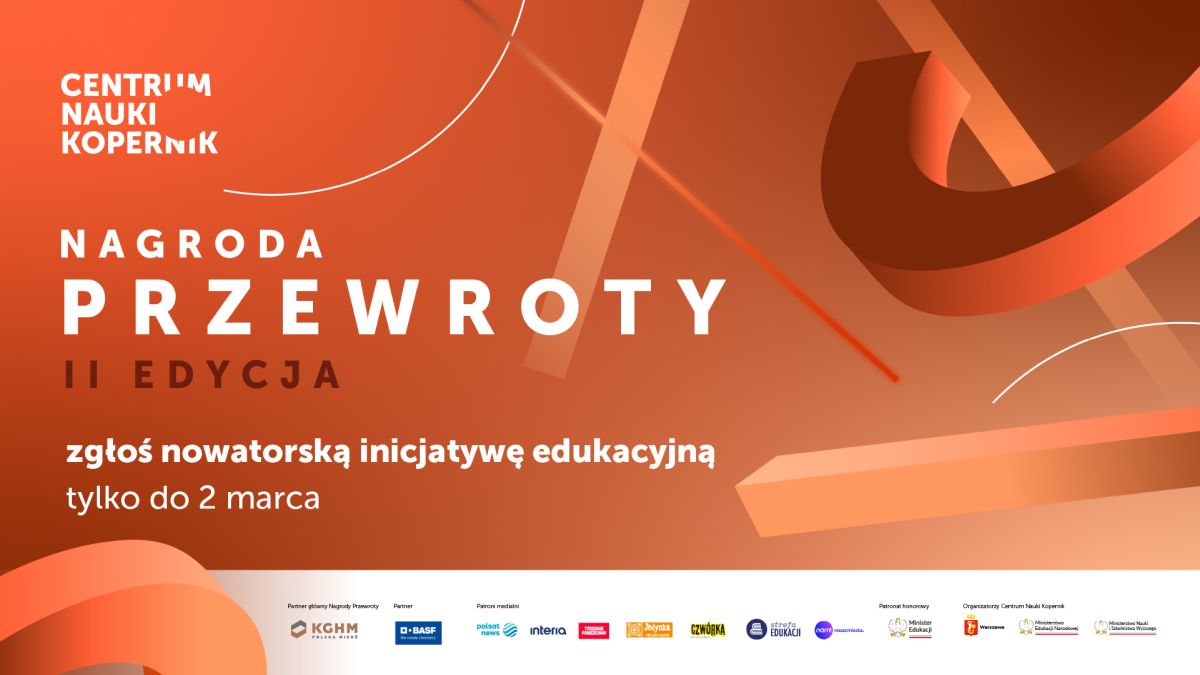 treść jak w artykule: nazwa nagrody, organizator, logotypy partnerów i patronów medialnych